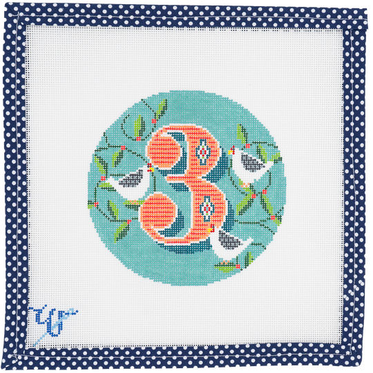 12 Days of Christmas - Day 3 - Three French Hens (with stitch guide)