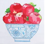 Red Apples in a Blue Bowl