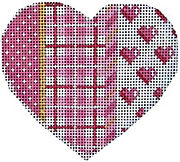Pink Pin Dot/Plaid/Hearts Heart