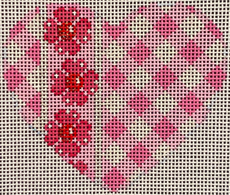 Lt  Pink Gingham/Flower Heart
