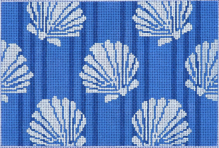 Shells/Stripes Clutch/Navy