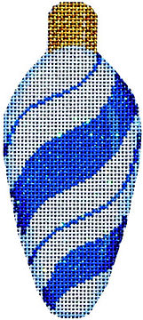 Blue Peppermint Swirl Light Bulb