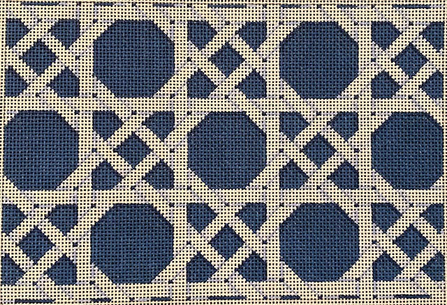 Navy Caning Pattern Clutch