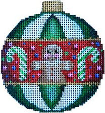G-bread/Green Stripes Ball Ornament