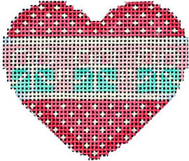 Dots/Blue Boxes Mini Heart