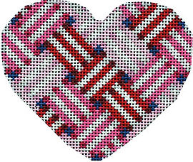 Woven Ribbon Heart/Red