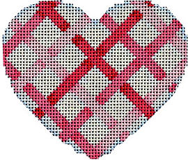 Pink Diagonal Weave Heart