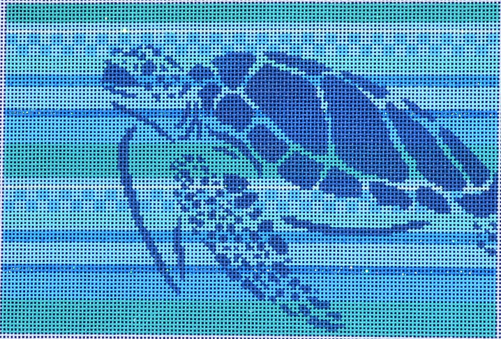 Sea Turtle Stencil/Stripes Clutch