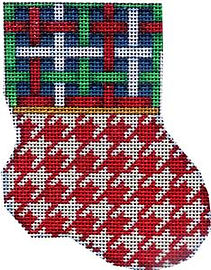 Multi-Lattice/Red Houndstooth Mini Sock