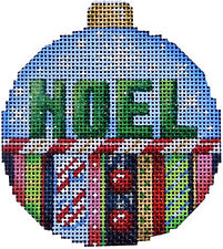Noel/Stripes Ball Ornament Large