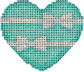 White Bow/Blue Mini Heart