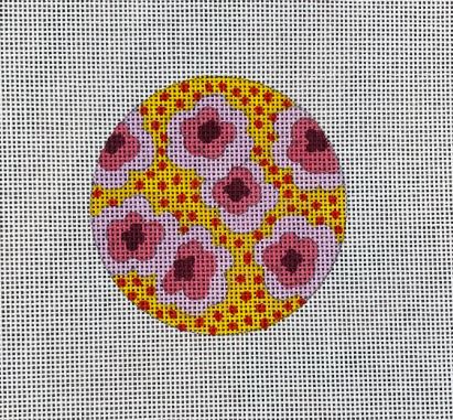Pink Flowers & Orange Dots