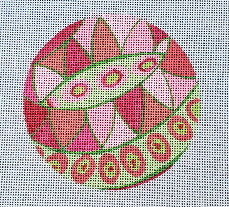 4” Round – Pucci inspired Waves & Dots – pinks, greens & corals