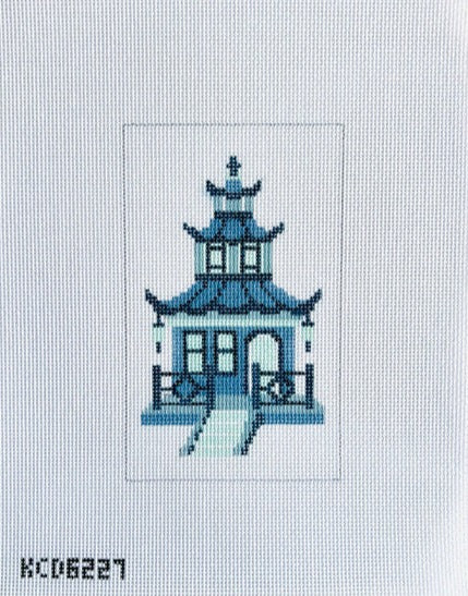 Blue Pagoda Eyeglass Case Insert