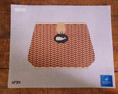 Large Nantucket Basket with Whale