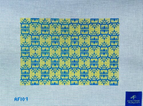 Yellow & Blue Pagoda Print Clutch