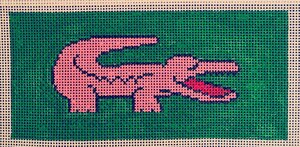 Pink Croc on Green