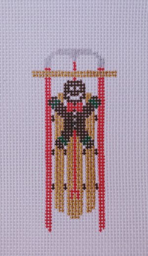 Ornament - Sled with Gingerbread Man