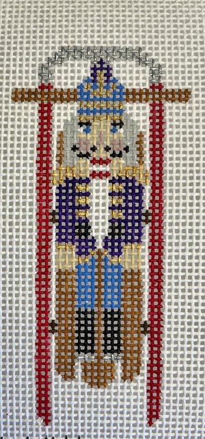 Ornament - Sled with Purple Nutcracker