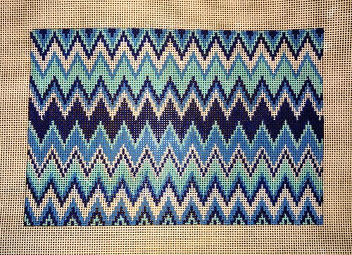 Blue Zig-Zag Clutch