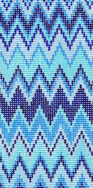 Eyeglass Case - Blue Zig-Zag (Single Side)