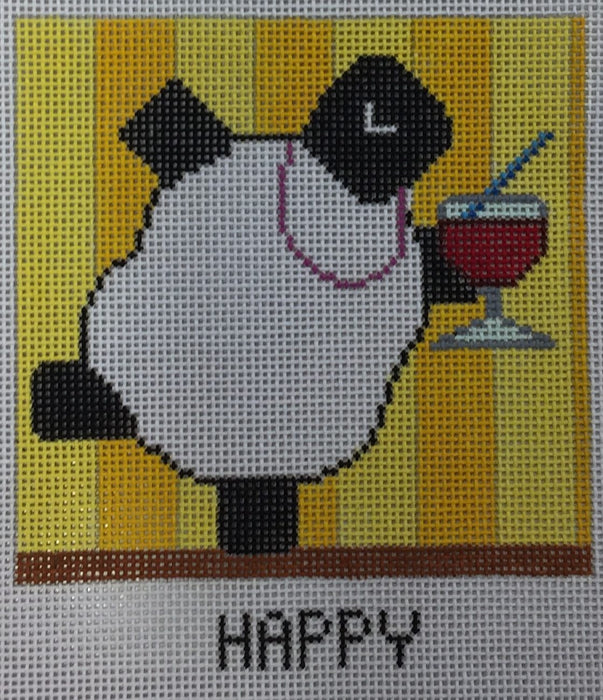 Wellesley Collection Wine Coaster: Happy Canvas