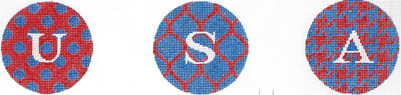 3" Rounds – “USA” – Set of 3 (on one canvas)