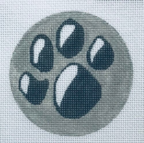 Grey Paw Circle (Stitch with Your Team Colors)