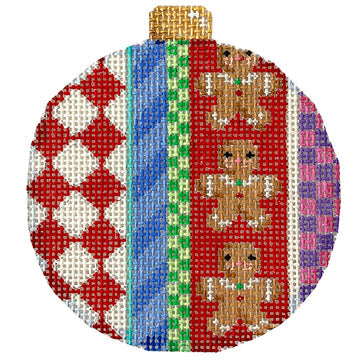 Gingerbread Jolly Stripe Ball Ornament