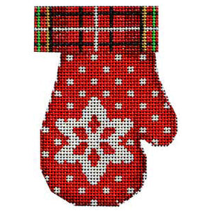 Plaid Cuff/Snowflake Mitten