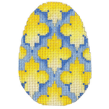 Quatrefoil Egg Yellow/Blue