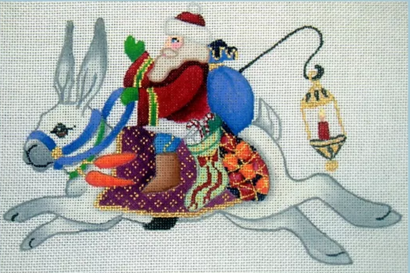 Santa on White Rabbit