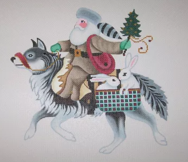 Santa on Wolf
