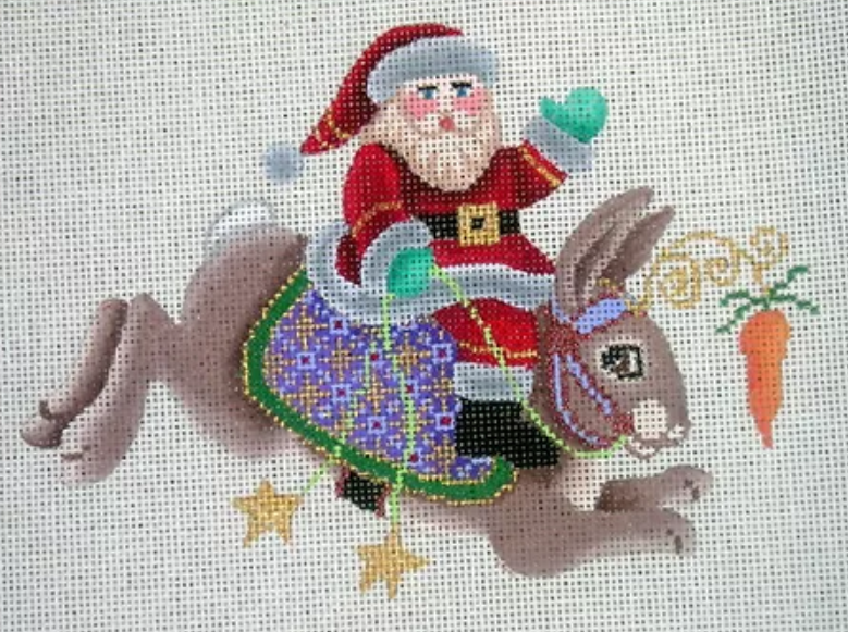 Santa on Brown Rabbit - Large