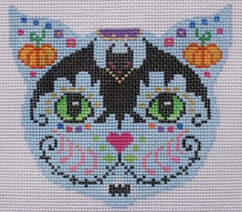 Day of the Dead Cat Ornament w/ Bat