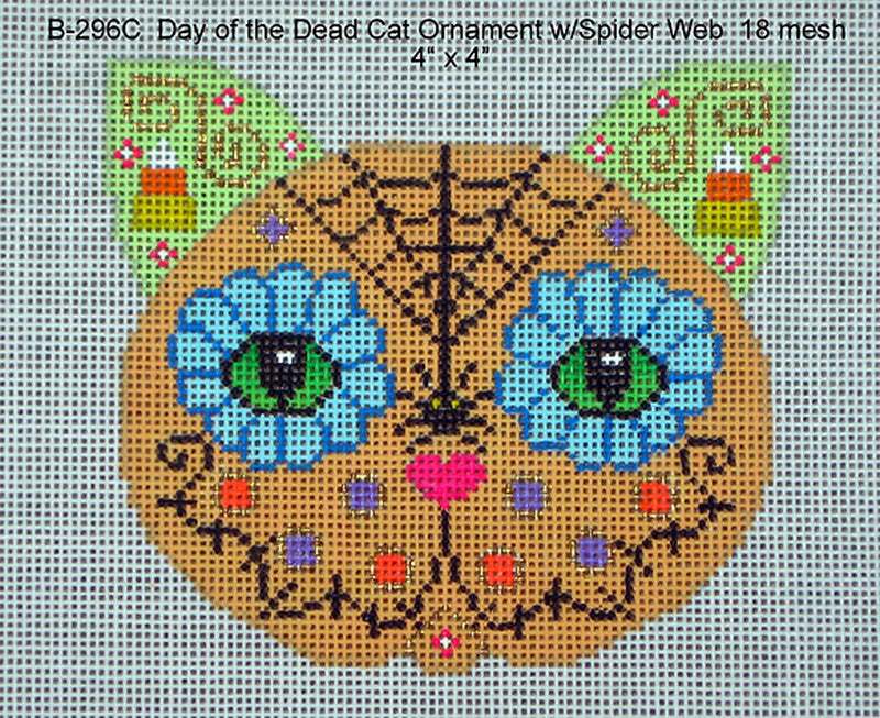 Day of the Dead Cat Ornament w/ Spider
