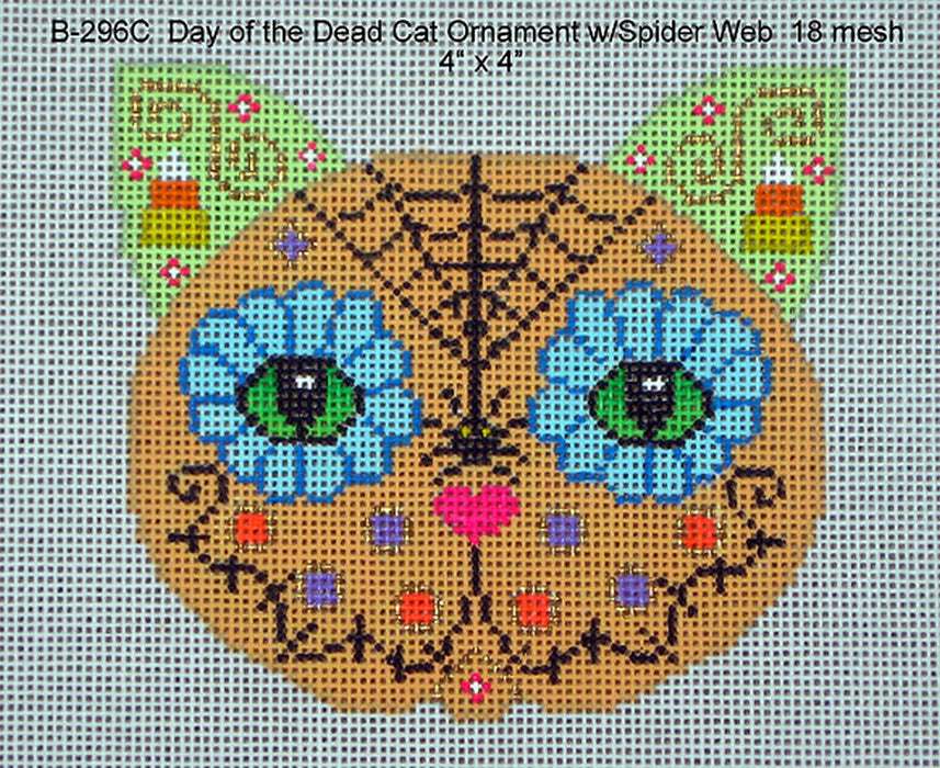 Day of the Dead Cat Ornament w/ Spider