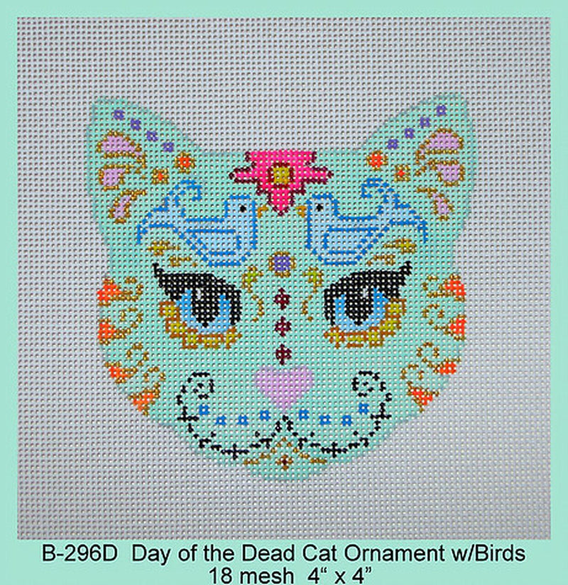 Day of the Dead Cat Ornament w/ Birds