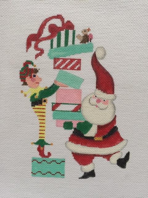 Santa w/Packages and Elf