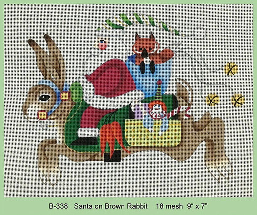 Santa on Brown Rabbit - Small