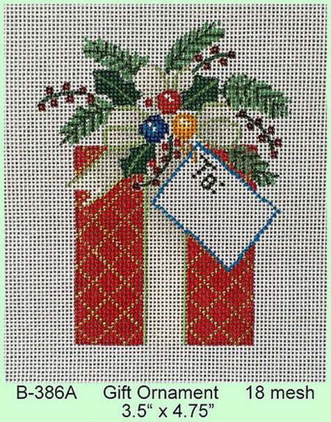 Gift w/ Holly & Tag Ornament