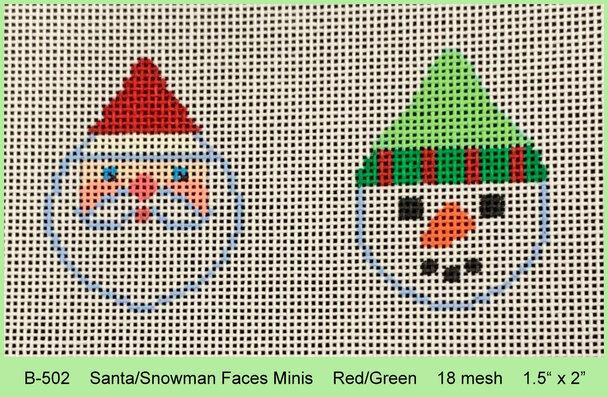 Santa/Snowman Faces in Red/Green