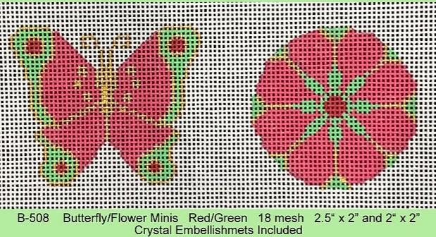 Butterfly/Flower Mini in Red/Green