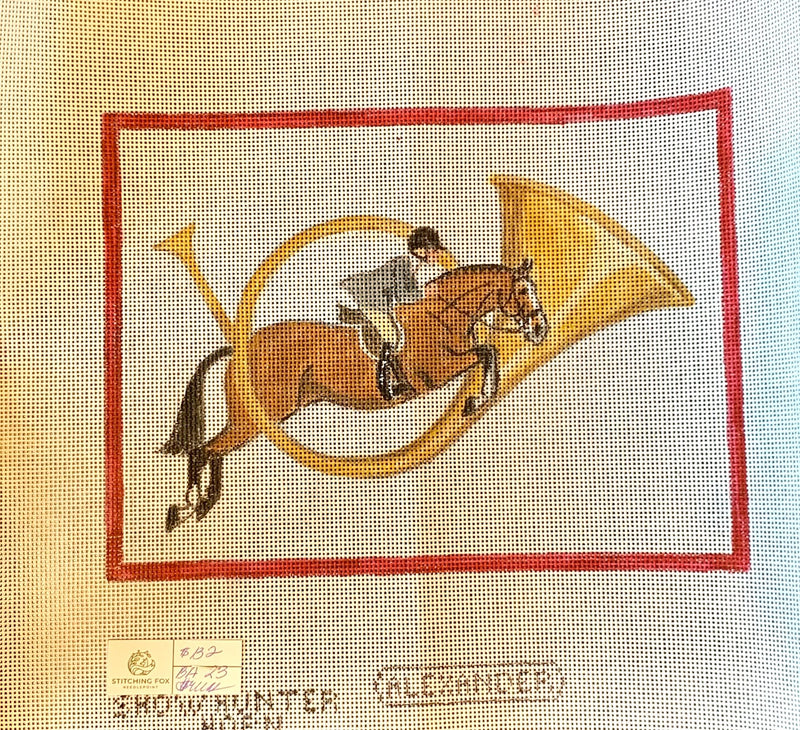 Show Hunter Jumping through Horn