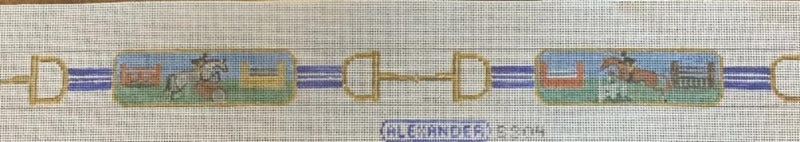bonnie alexander needlepoint belt 4 vignettes of show hunters belt