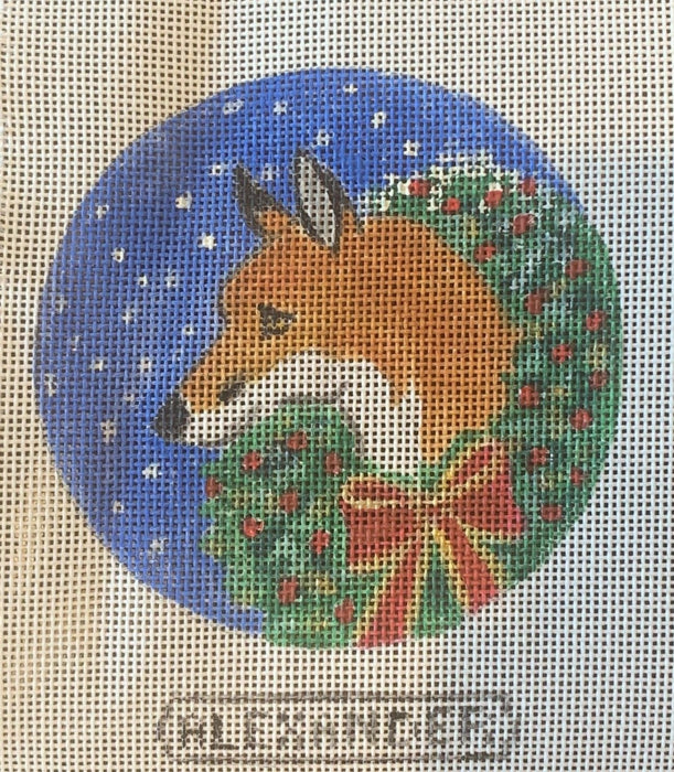 Fox With Christmas Wreath