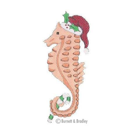 Christmas by the Sea - Seahorse with Santa Hat