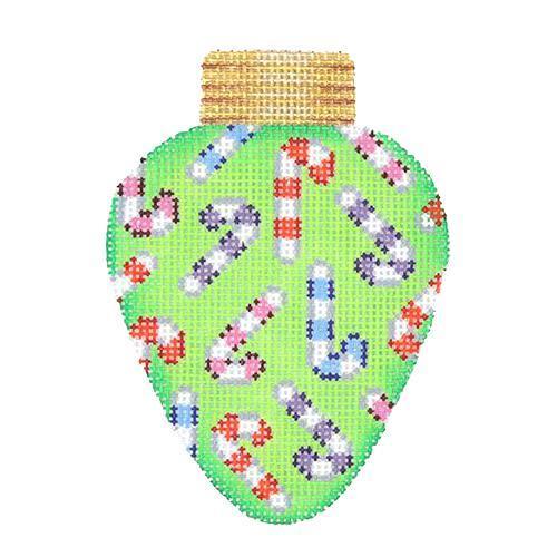 Christmas Light - Green with Candy Canes