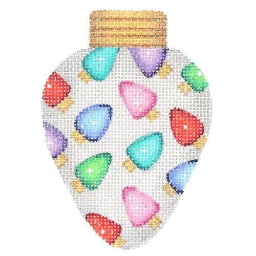 Christmas Light - Silver with Light Bulbs