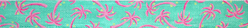 Belt – Lilly-inspired Palm Trees & Coconuts – pinks & lime on jade